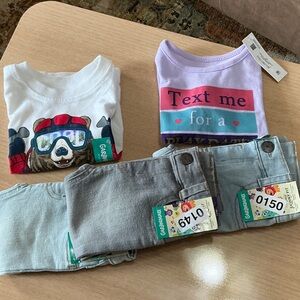 Garanimals White Tee with Red Ski Bear Graphic